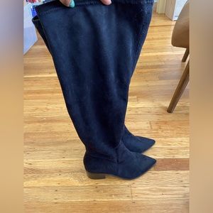 Eloquii Knee High Wide Calf Velvet Boots